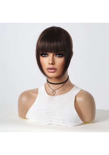 Yoğun Gerçek Saç Perçem / Koyu Kestane modelleri