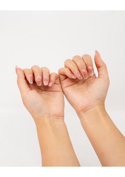 10'lu Pembe Kısa Oval T1250 Tekrar Kullanılabilir El Yapımı Protez Takma Tırnak - Pembe-L fırsatları