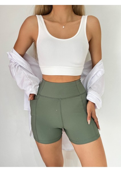 Cepli Şort Tayt - Spor Taytı