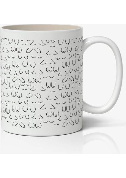 Meme Nipple Baskılı Kişiye Özel Kupa Bardak - Sevgiliye Arkadaşa Hediye