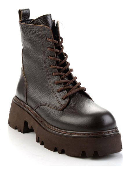 Kahve Hakiki Deri Kadın Bot & Bootie K02678020903 fiyatları