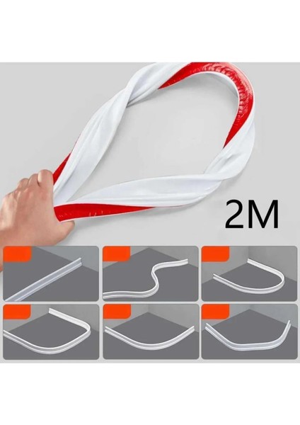 2 Metre Yapışkanlı Su Bariyeri Silikon Sızdırmazlık ve Izolasyon Bandı Duş, Kapı Eşiği, Tezgah Üstü fırsatları