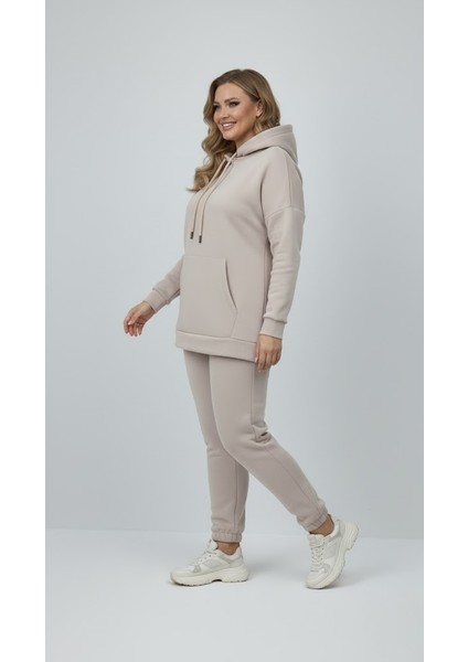 Kadın Büyük Beden Uzun Kollu Üç Iplik Şardonlu Lastik Paça Eşofman Takımı 8230 fiyatları