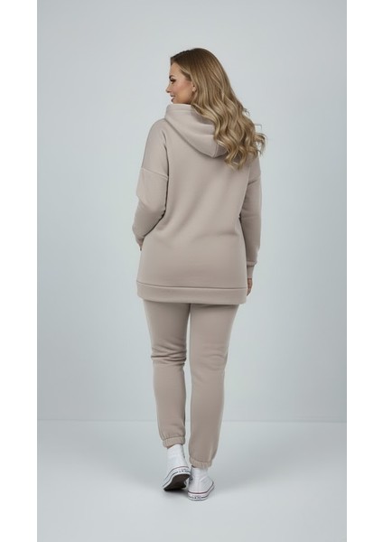 Kadın Büyük Beden Uzun Kollu Üç Iplik Şardonlu Lastik Paça Eşofman Takımı 8230 modelleri