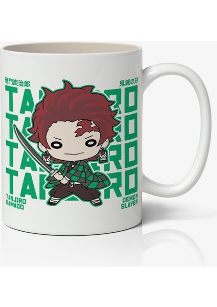 Iblis Keser Tanjiro Kamado Anime Baskılı Beyaz Kupa Bardak