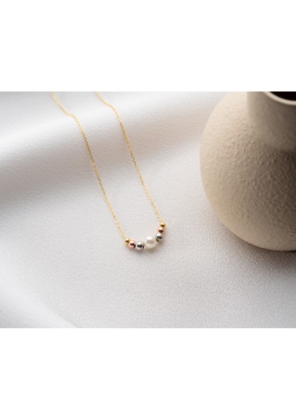 925 Ayar Papatya Silver Parlak Doricalı Inci Kolye<ı,özel Kolye<rose,gold,rodaj>