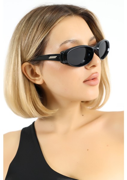 Kadın Geometrik Siyah UV400 Güneş Gözlüğü WP25-33 C2