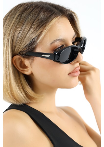 Kadın Geometrik Siyah UV400 Güneş Gözlüğü WP25-33 C2 fiyatları