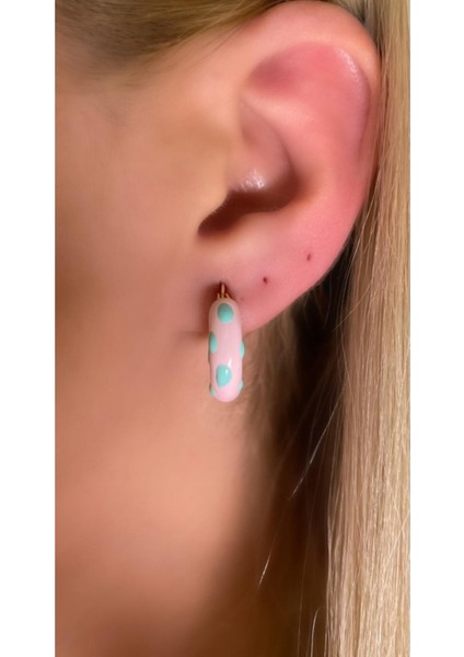 Toz Pembe Mineli Donut Küpe fiyatları