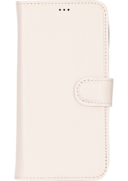 Apple iPhone 16 Pro Uyumlu, Hakiki Deri, El Yapımı, Cüzdanlı Kılıf, Krem Renk fiyatları