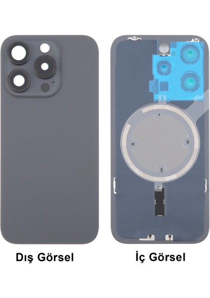 Apple iPhone 16 Pro Uyumlu Kamera Camlı Batarya Kapağı + Magsafe Flex