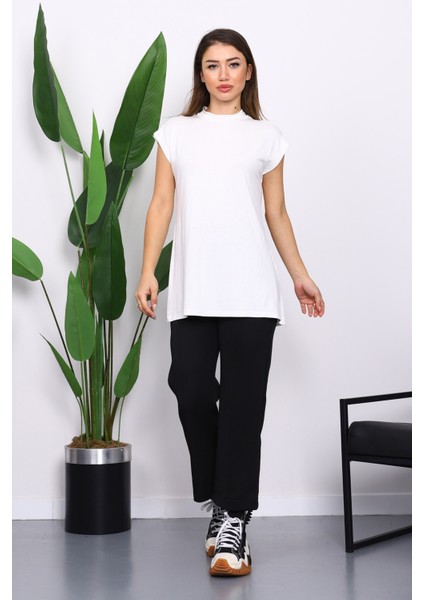 Ekru Dik Yaka Sıfır Kol İçlik fiyatları