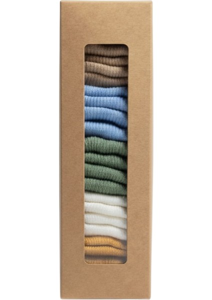 Organik Pamuk Unisex 5'li Kutulu Dino Yeni Doğan Bebek Çorabı-Çocuk Çorabı indirimleri