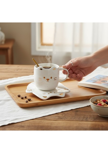 Tatlı Kedi Tasarımlı Kupa Bardak