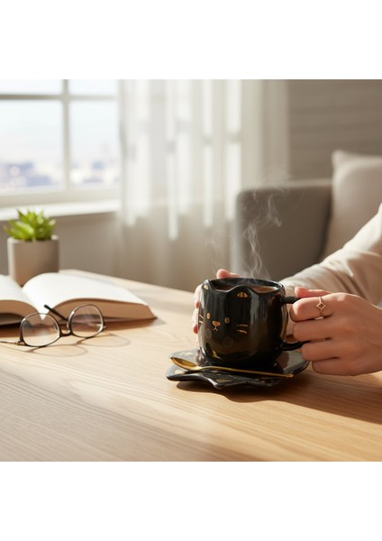 Tatlı Kedi Tasarımlı Kupa Bardak