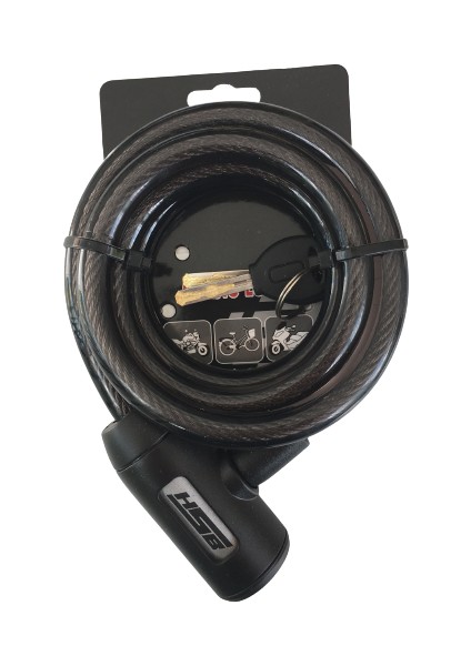 Bisiklet Çelik Halat Kilit 12X1500 Siyah A+++Kalite Kilit 1,5 mt