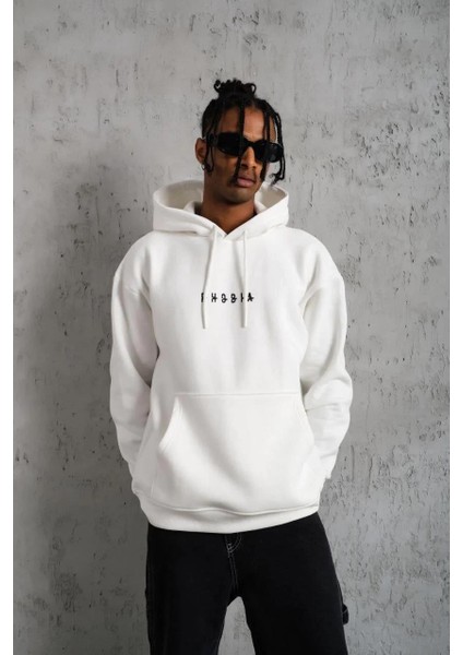 Erkek Astronot Baskılı Kapüşonlu Sweat - Beyaz fiyatları