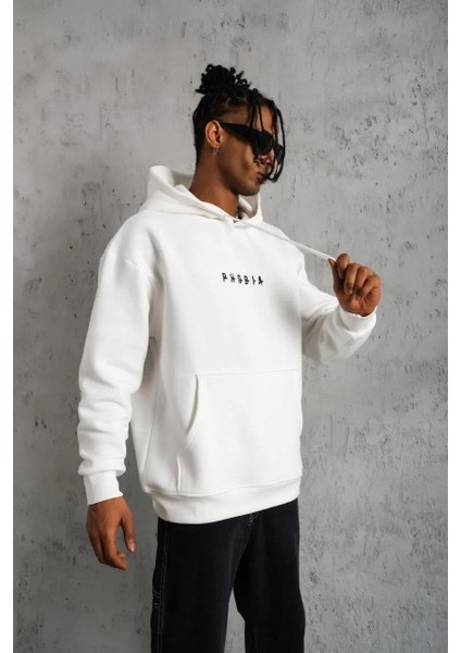 Erkek Astronot Baskılı Kapüşonlu Sweat - Beyaz modelleri