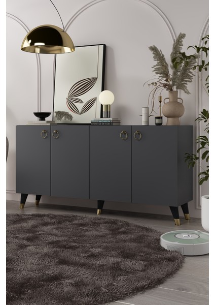 8201-1DD KB150 Konsol, Tv Ünitesi Antrasit-Altın