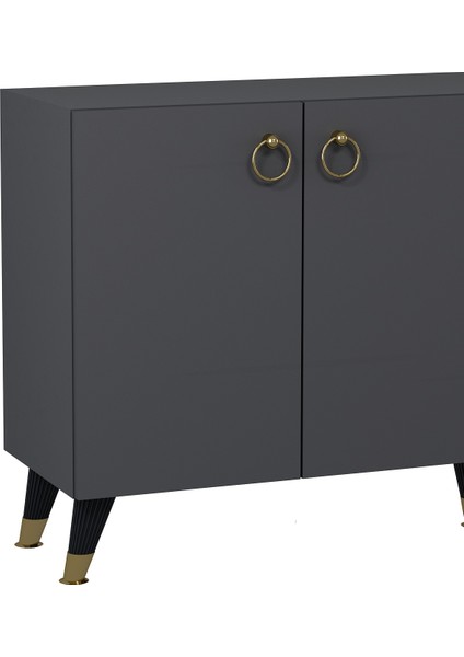 8201-1DD KB150 Konsol, Tv Ünitesi Antrasit-Altın fırsatları