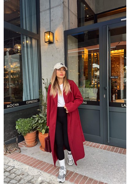 Koyu Kırmızı Astarlı Kaşe Kaban modelleri