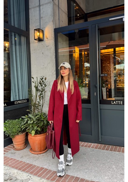 Koyu Kırmızı Astarlı Kaşe Kaban indirimleri