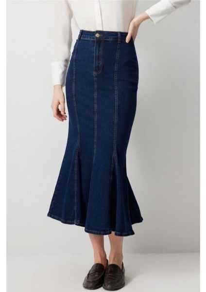 Denim Balık Etek Koyu Denim fiyatları