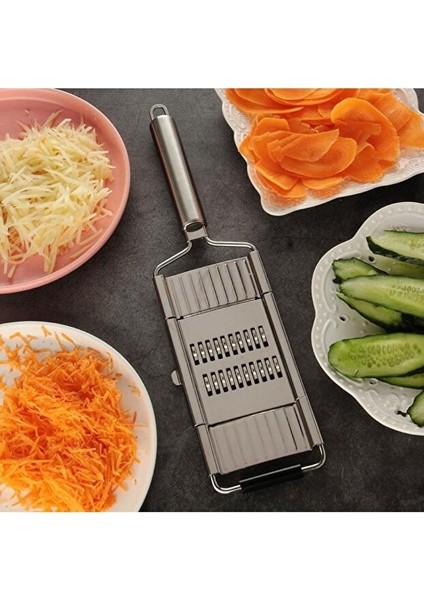 Paslanmaz Çelik El Rendesi - 3 Başlıklı Meyve&sebze Doğrayıcı - Fonksiyonel Çelik Rende