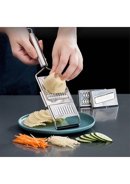 Paslanmaz Çelik El Rendesi - 3 Başlıklı Meyve&sebze Doğrayıcı - Fonksiyonel Çelik Rende modelleri