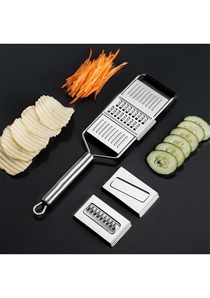 Paslanmaz Çelik El Rendesi - 3 Başlıklı Meyve&sebze Doğrayıcı - Fonksiyonel Çelik Rende fırsatları