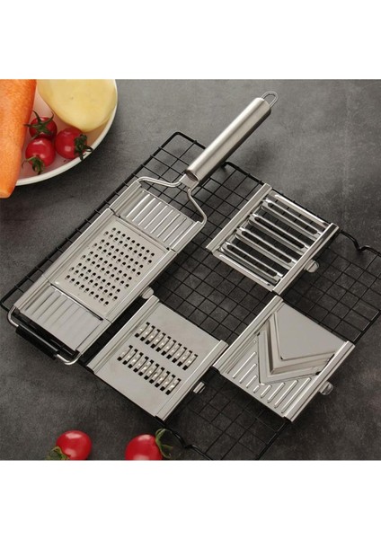 Paslanmaz Çelik El Rendesi - 3 Başlıklı Meyve&sebze Doğrayıcı - Fonksiyonel Çelik Rende indirimleri