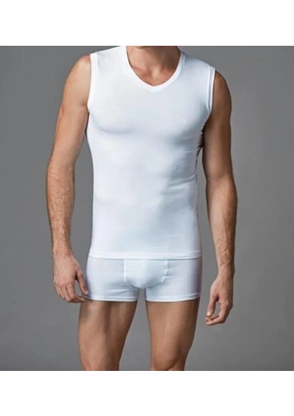 Erkek Giyim Kolsuz Beyaz & Siyah Modal Regular Atlet Seti L1.ER.O04.S019