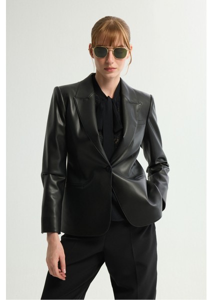 Deri Blazer Ceket Siyah 119L9211001