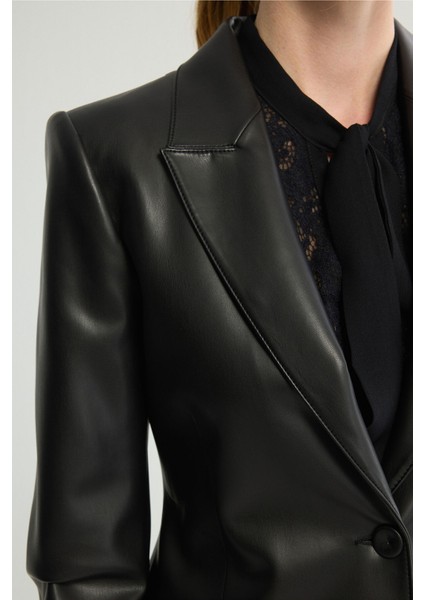 Deri Blazer Ceket Siyah 119L9211001 fiyatları