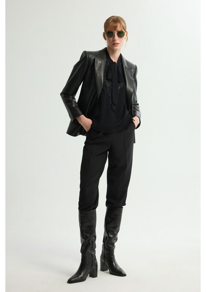 Deri Blazer Ceket Siyah 119L9211001 modelleri