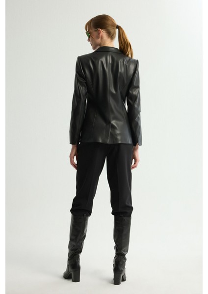 Deri Blazer Ceket Siyah 119L9211001 indirimleri