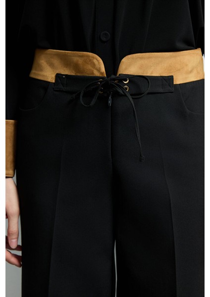 Geniş Paça Cepli Pantolon Siyah 153M2226000 modelleri