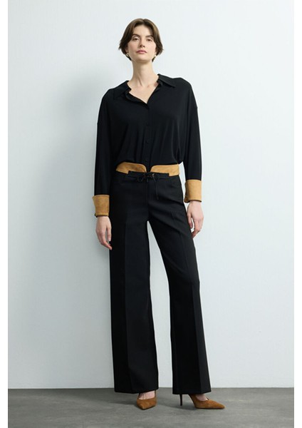 Geniş Paça Cepli Pantolon Siyah 153M2226000 indirimleri