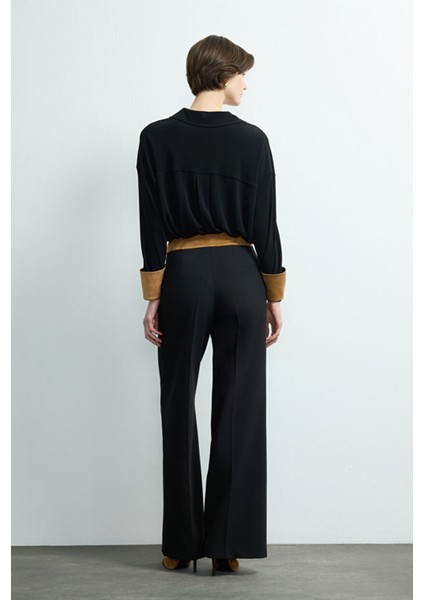 Geniş Paça Cepli Pantolon Siyah 153M2226000