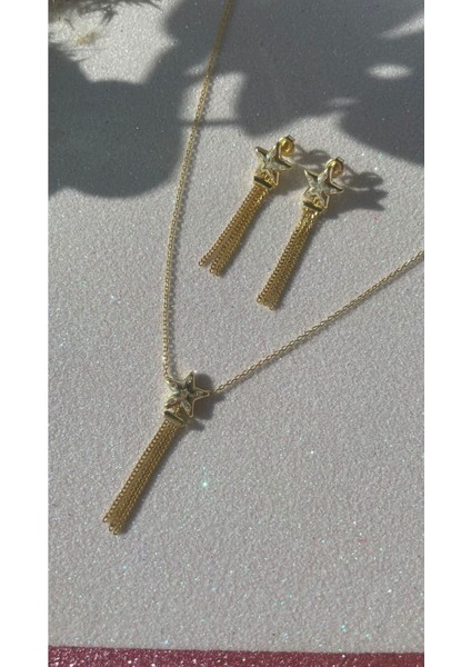 Taşlı Sallantılı Yıldız Küpe Yıldızlı Küpe Star Küpe Trend ve Kibar Küpe Sevgiliye Hediye modelleri