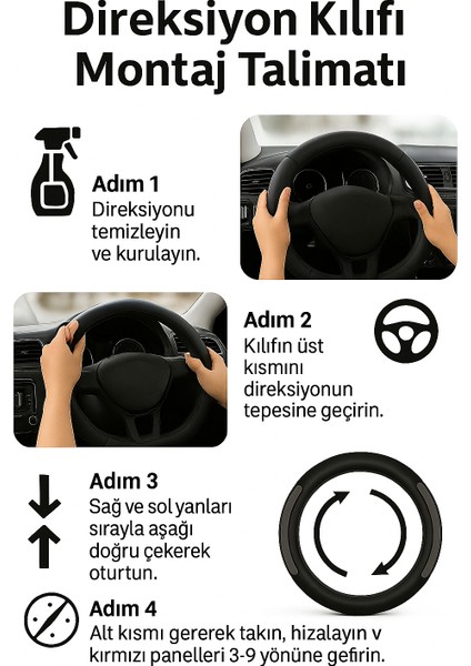 Mitsubishi Pajero 2007-2013 Geçmeli Direksiyon Kılıfı Delikli Siyah Deri