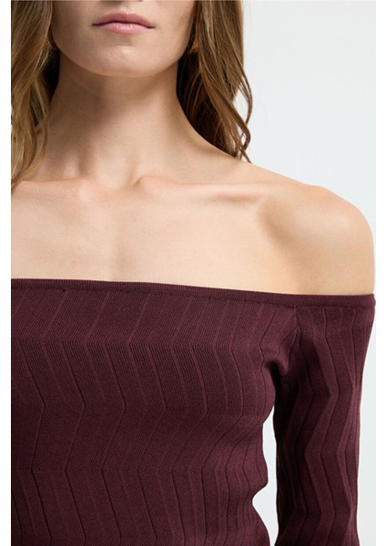 Zigzag Örgülü Triko Kazak Murdum 13945301000 fiyatları