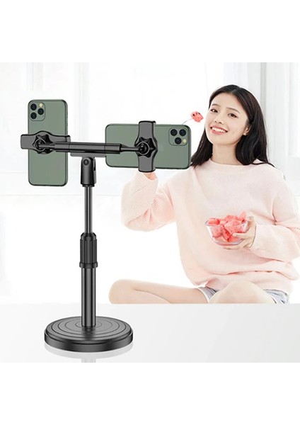Ally Masaüstü Youtube Tiktok Canlı Yayın Çift Telefon Tutucu STAND-(1903) modelleri