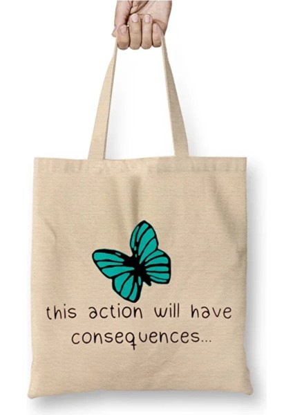 Life Is Strange Max Caulfield's Time Travel Beyaz Bez Çanta Uzun Saplı Alışveriş Çantası