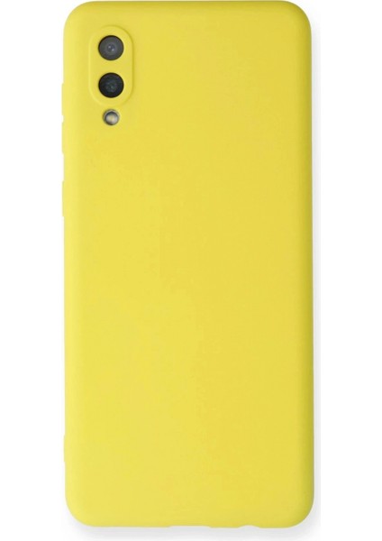 Samsung Galaxy A02 Kılıf Nano Içi Kadife Silikon - Sarı (K95)