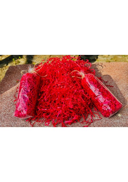 Kırmızı Kırpık Kağıt 500 gr | Z Zigzag Kutu Dolgu ve Süsleme Kağıdı | Hediye Kutusu Için