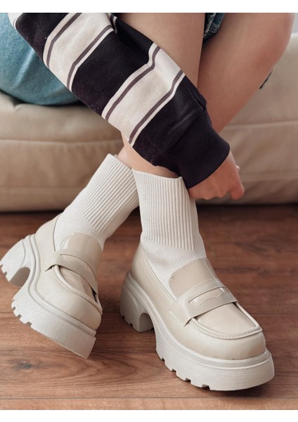 Wanye Premium Bej Triko Streçli Bot indirimleri