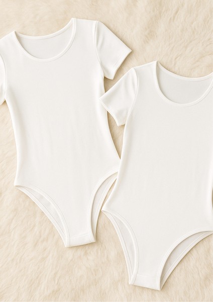 Kadın Giyim Kısa Kol Likralı Penye 2 Adet Çıtçıtlı Body LL.K61.O82.003