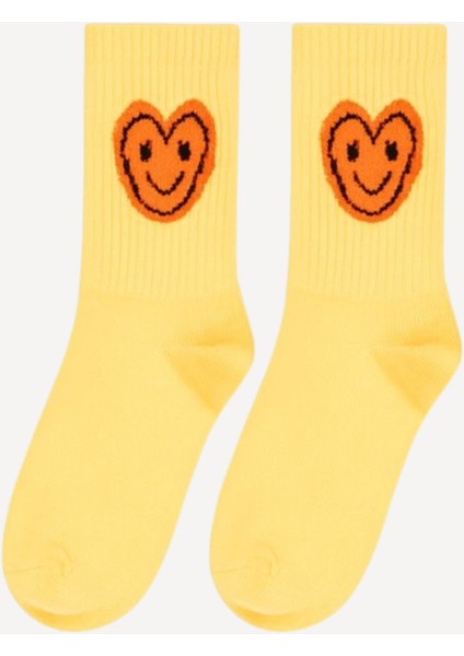Çocuk 4'lü Gülen Yüz Emojili Soket Çorap modelleri