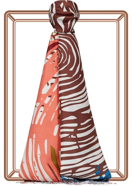 Ipekevi Zebra Desenli Ipek Şal Renkli Model 05